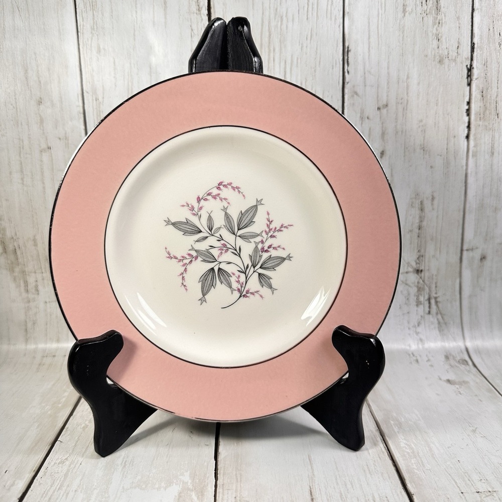 Homer Laughlin Barclay Cavelier Eggshell Pattern SALAD‎   Plate 7 Inch Pink
